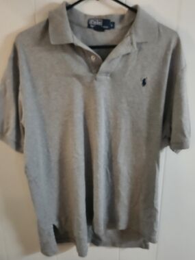 Polo by Ralph Lauren Gray Men’s Short-Sleeve Polo with Navy Pony